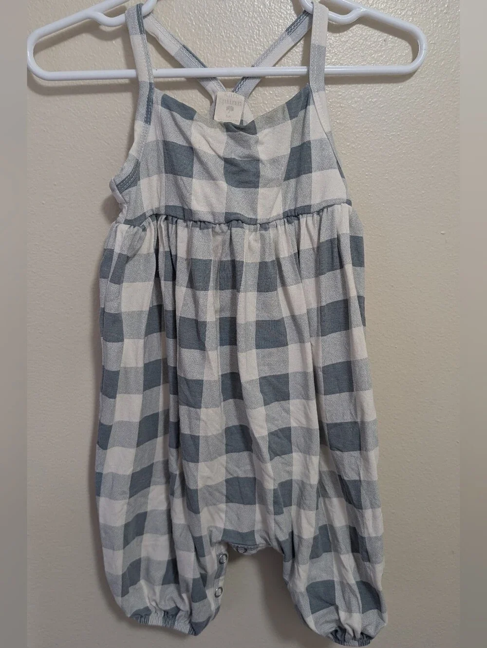 kate quinn Bamboo Gray and White Infant Romper